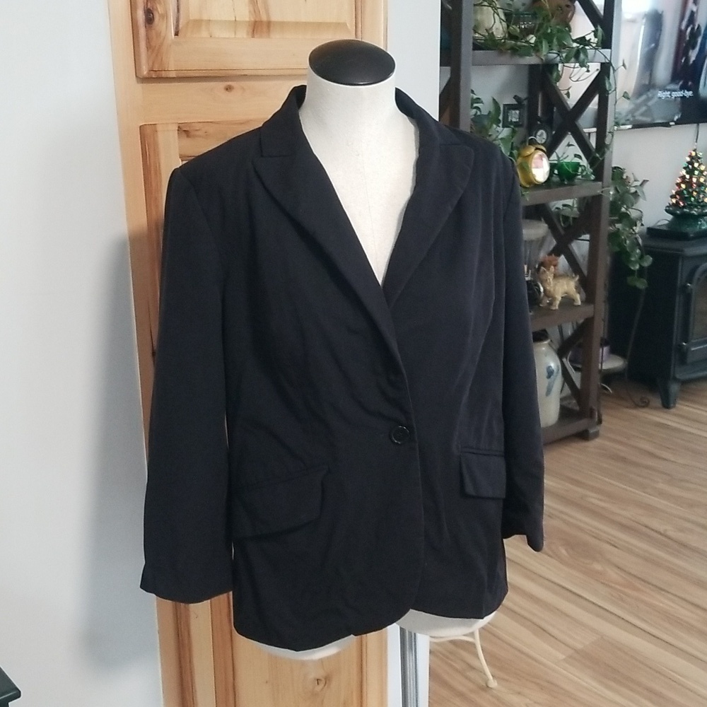 Apostrophe Black Womens Blazer Size 12